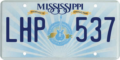 MS license plate LHP537