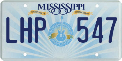 MS license plate LHP547
