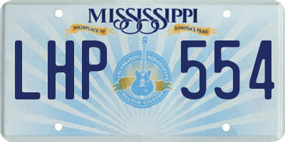 MS license plate LHP554
