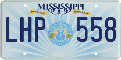 MS license plate LHP558