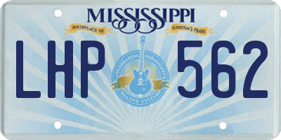 MS license plate LHP562