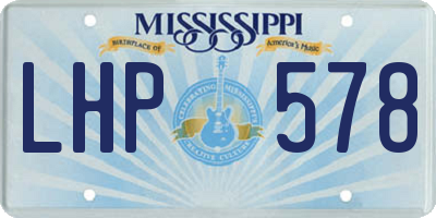 MS license plate LHP578