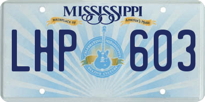 MS license plate LHP603