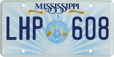 MS license plate LHP608