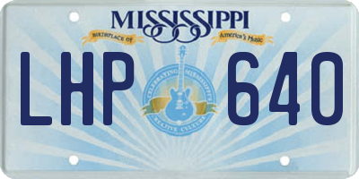 MS license plate LHP640