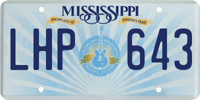 MS license plate LHP643
