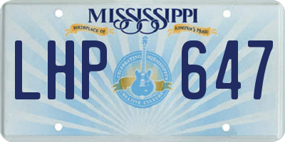 MS license plate LHP647