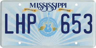 MS license plate LHP653