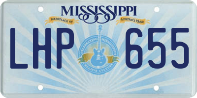 MS license plate LHP655