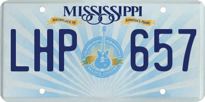 MS license plate LHP657