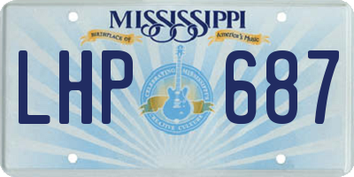 MS license plate LHP687