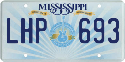 MS license plate LHP693