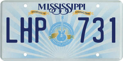 MS license plate LHP731