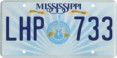 MS license plate LHP733