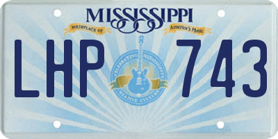 MS license plate LHP743
