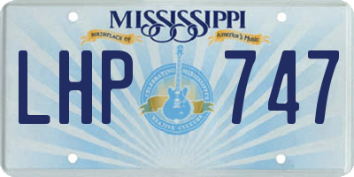 MS license plate LHP747