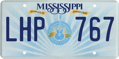 MS license plate LHP767