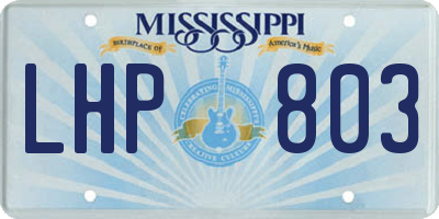 MS license plate LHP803