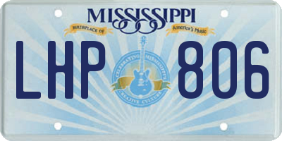 MS license plate LHP806