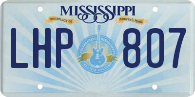 MS license plate LHP807