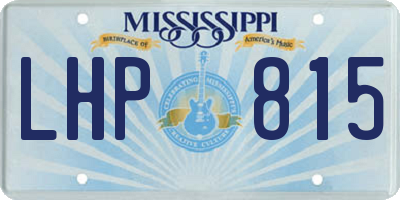 MS license plate LHP815