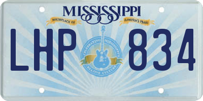 MS license plate LHP834
