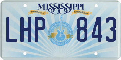 MS license plate LHP843