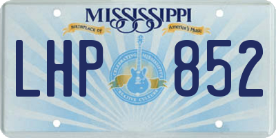MS license plate LHP852