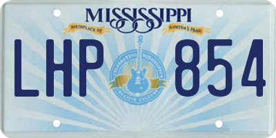 MS license plate LHP854