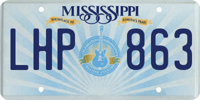 MS license plate LHP863