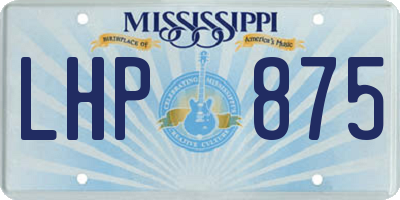 MS license plate LHP875