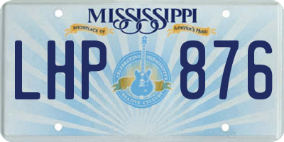 MS license plate LHP876