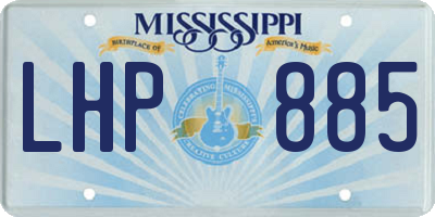 MS license plate LHP885