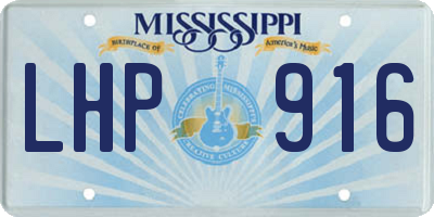 MS license plate LHP916