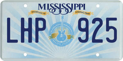 MS license plate LHP925