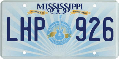 MS license plate LHP926