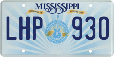 MS license plate LHP930