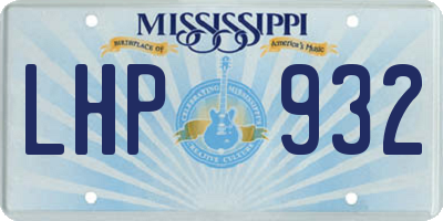 MS license plate LHP932