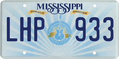 MS license plate LHP933
