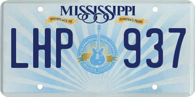 MS license plate LHP937