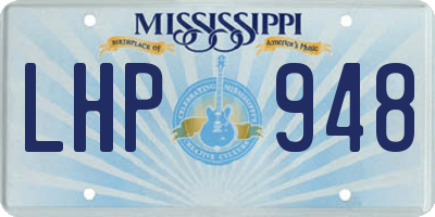 MS license plate LHP948