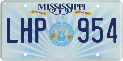 MS license plate LHP954