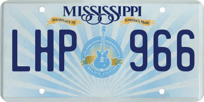 MS license plate LHP966
