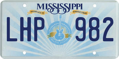 MS license plate LHP982