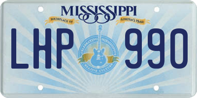 MS license plate LHP990