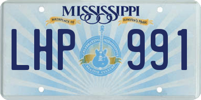 MS license plate LHP991