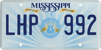 MS license plate LHP992