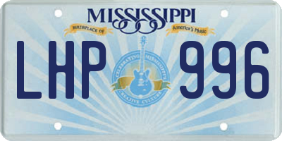 MS license plate LHP996
