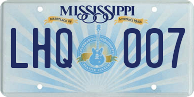 MS license plate LHQ007