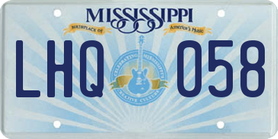 MS license plate LHQ058